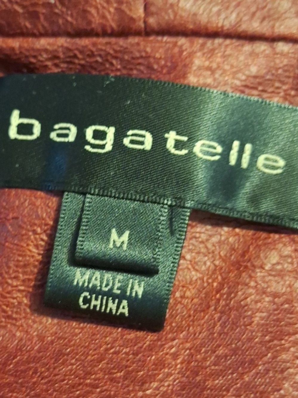 Bagatelle,Wine Cropped Bomber Jacket, Vegan Leather,Glam,Biker,Size 8 - Picture 5 of 10